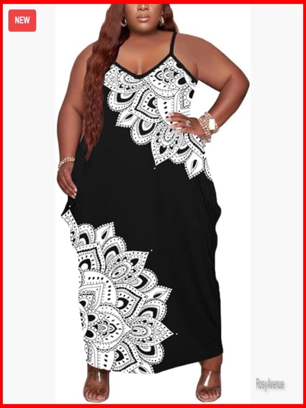 Plus Size Maxi Dress with Pockets, Oversized T-Shirt Style, Casual Sundress